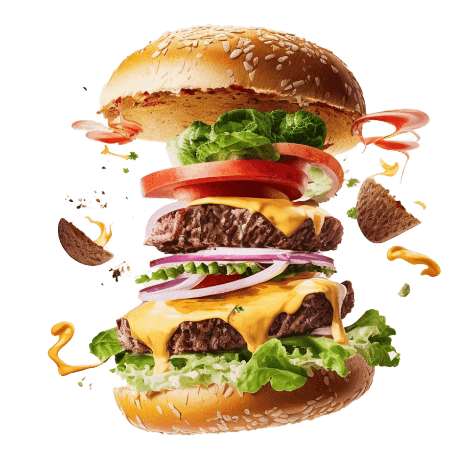 juicy burgers served at Rodi Pizza and Grill in Ipswich